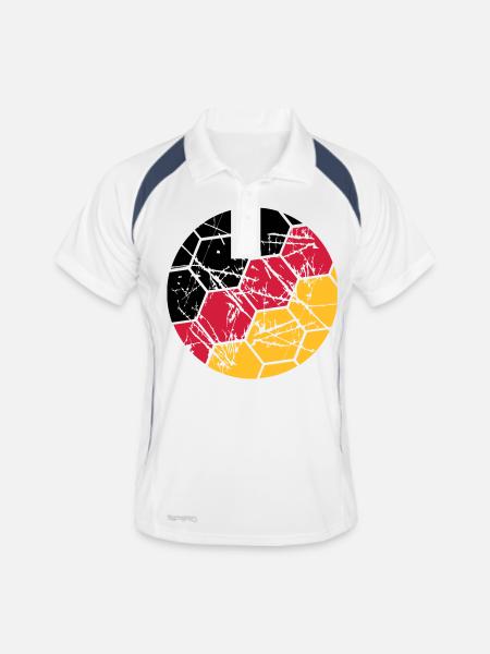 Germany Football German Fan Scratches Ball Cracks - Men's Polo breathable - white/navy - Front