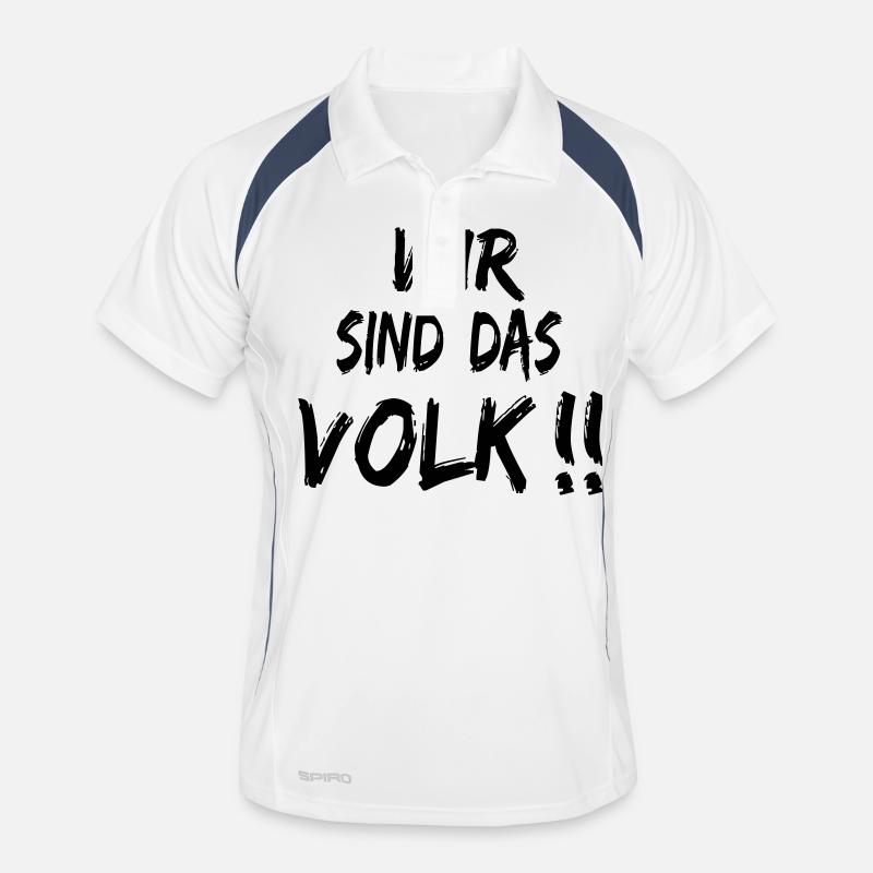 Wir sind das Volk - Männer Polo atmungsaktiv - Weiß/Navy
