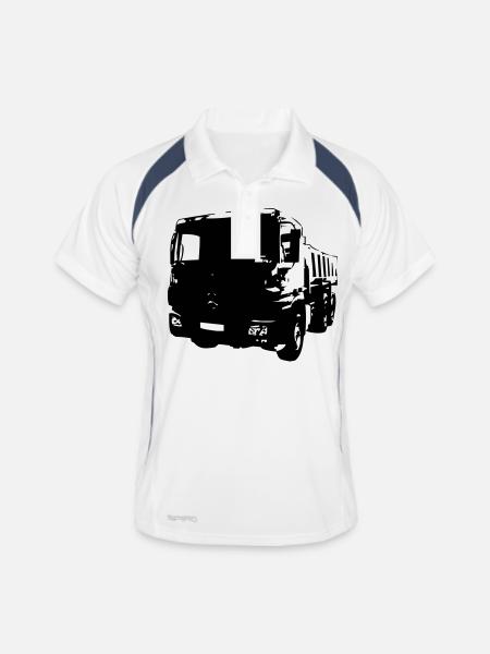 kipper - Männer Polo atmungsaktiv - Weiß/Navy - Vorne
