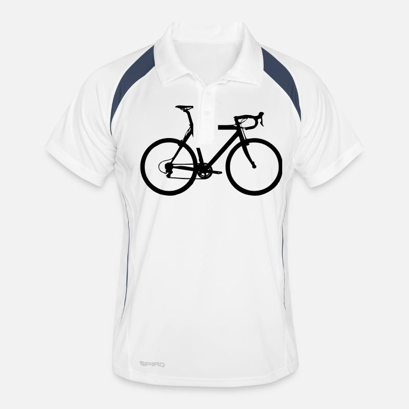 Racer/ Rennrad - Männer Polo atmungsaktiv - Weiß/Navy