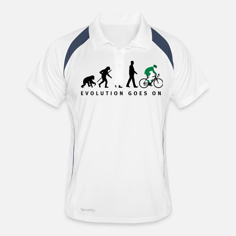 evolution_radfahrer_052012_d_3c - Männer Polo atmungsaktiv - Weiß/Navy