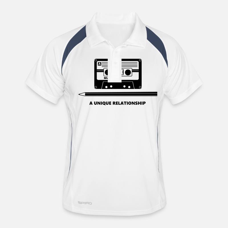 Kassette Stift Tape Pencil Relationship - Men's Polo breathable - white/navy