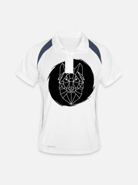Wolf grunge - Men's Polo breathable - white/navy - Front