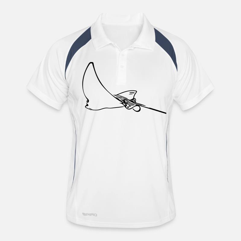 Adlerrochen - Männer Polo atmungsaktiv - Weiß/Navy