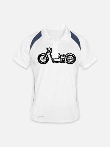 VN800 - Männer Polo atmungsaktiv - Weiß/Navy - Vorne