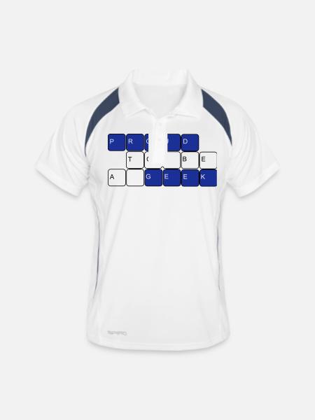 Je suis un geek, je suis un nerd, freak, nerd, - Polo respirant Homme - blanc/marine - Devant