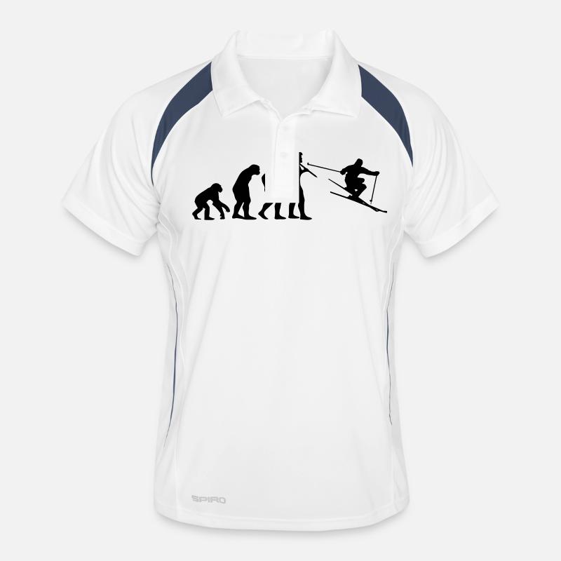 Evolution Ski - Männer Polo atmungsaktiv - Weiß/Navy