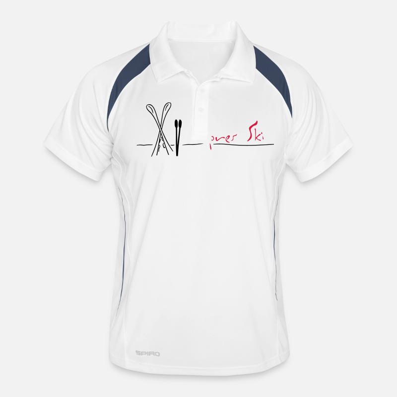 apres ski - Männer Polo atmungsaktiv - Weiß/Navy