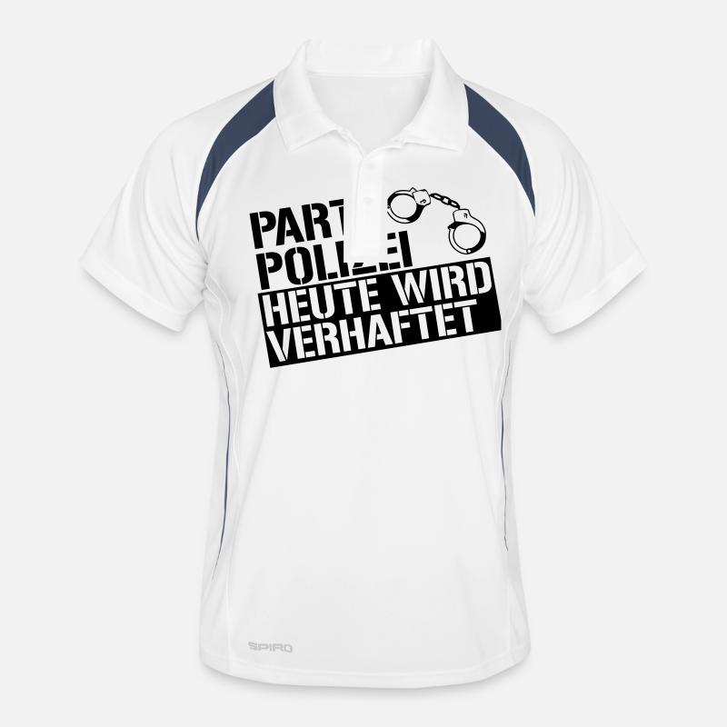 Party Polizei heute wird verhaftet - Männer Polo atmungsaktiv - Weiß/Navy