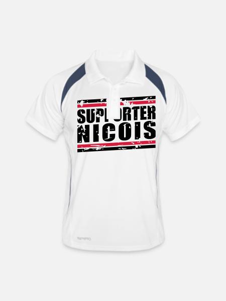 Supporter Nicois vintage - Polo respirant Homme - blanc/marine - Devant