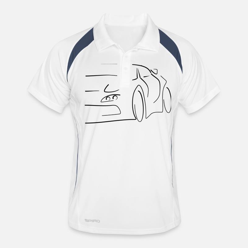 Tuning - Männer Polo atmungsaktiv - Weiß/Navy