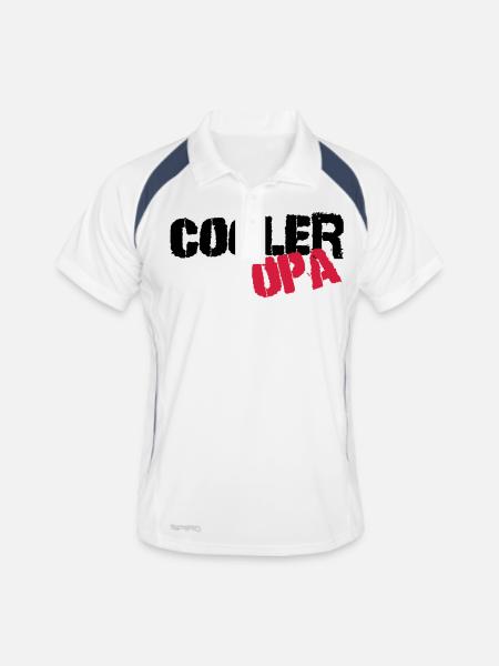 Cooler Opa - Männer Polo atmungsaktiv - Weiß/Navy
