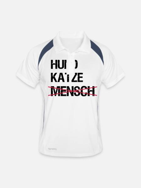 Dog cat human - Men's Polo breathable - white/navy - Front