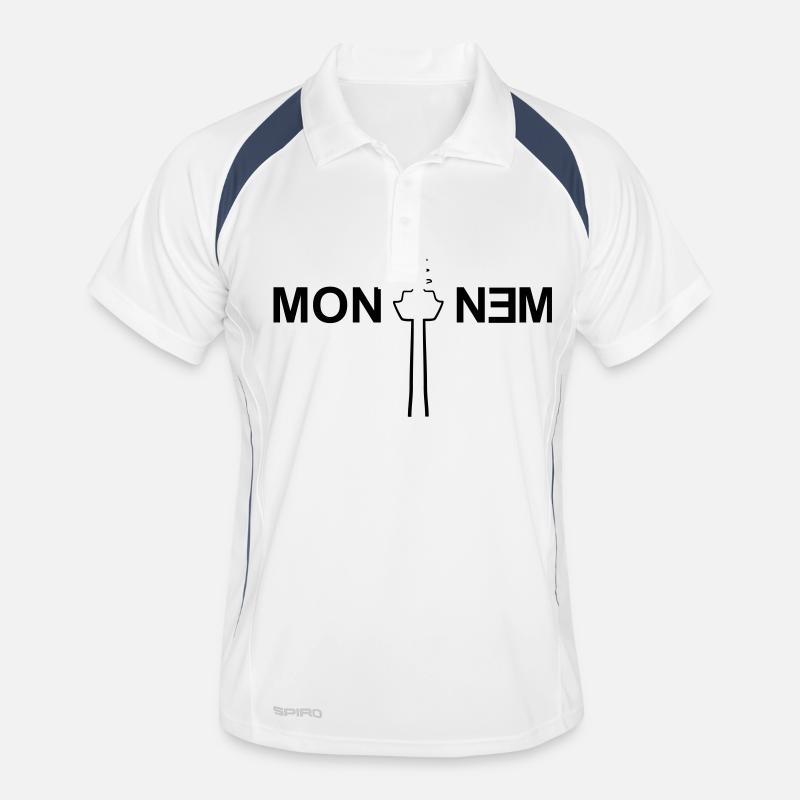 Monnem - Ufbasse - Mannheim - Männer Polo atmungsaktiv - Weiß/Navy