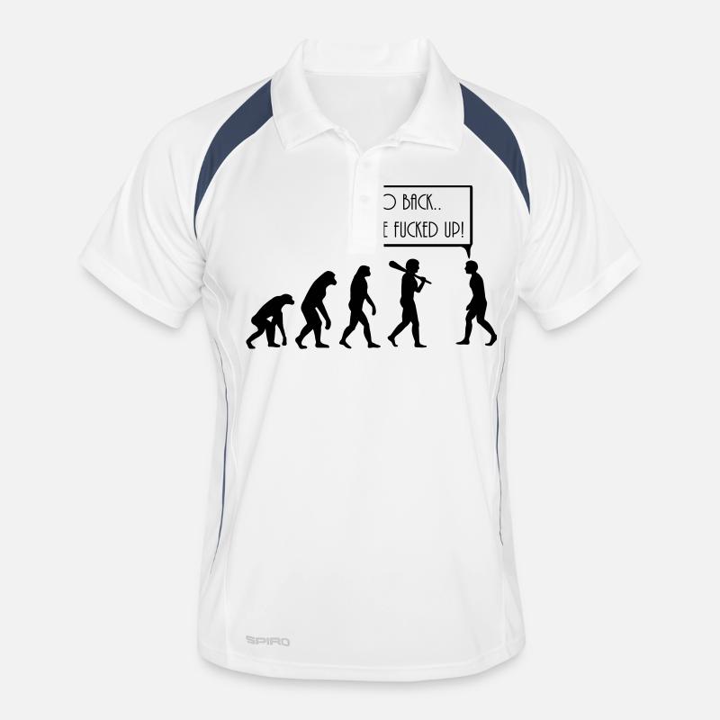 evolution - Männer Polo atmungsaktiv - Weiß/Navy