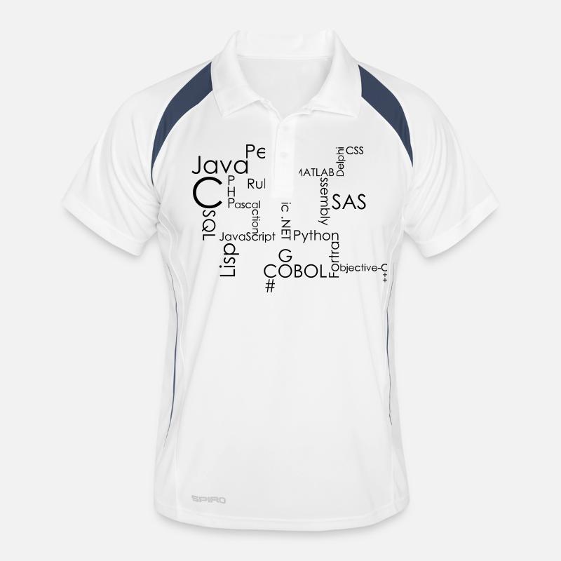 Langages de Programmation - Polo respirant Homme - blanc/marine