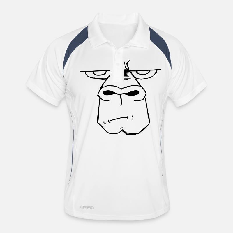 Ape - Männer Polo atmungsaktiv - Weiß/Navy