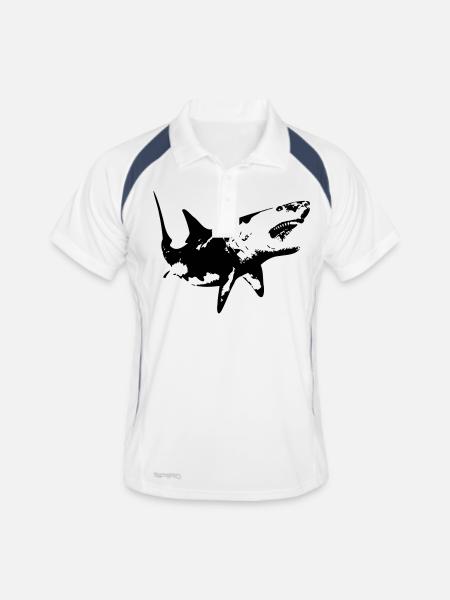 Shark - Men's Polo breathable - white/navy - Front