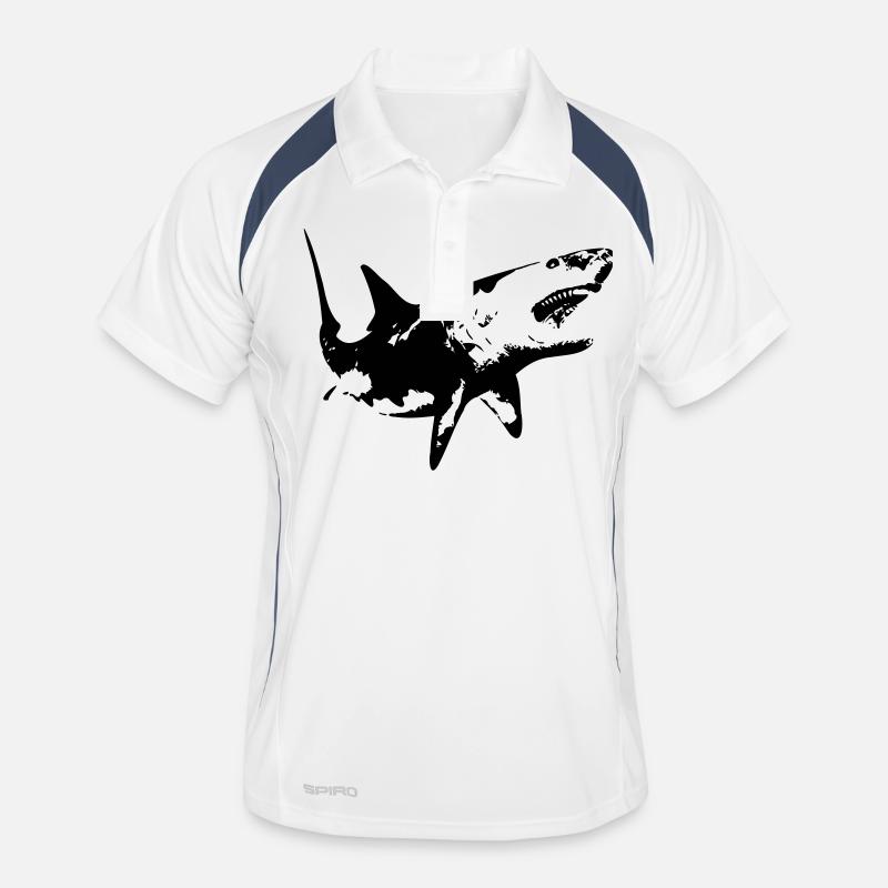 Hai - Männer Polo atmungsaktiv - Weiß/Navy