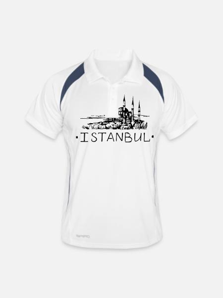 Istanbul - Men's Polo breathable - white/navy - Front