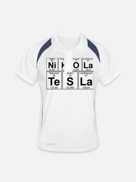 Ni-K-O-La Te-S-La (nikola_tesla) - Full - Men's Polo breathable - white/navy - Front