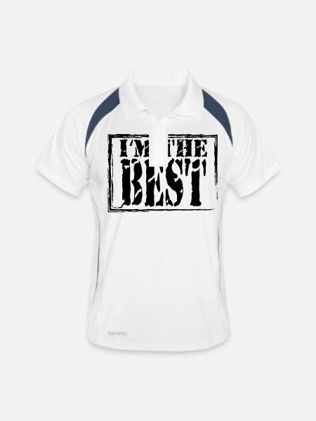 I'm the best - Männer Polo atmungsaktiv - Weiß/Navy - Vorne