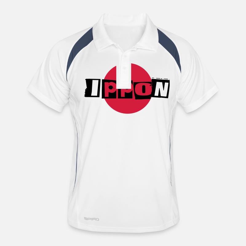 ippon - Polo respirant Homme - blanc/marine