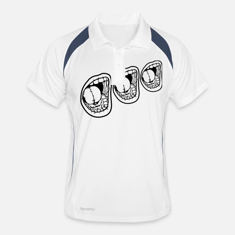 3 Screaming Singing open mouths Men's Polo breathable