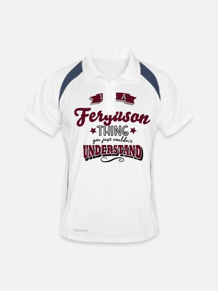 its a ferguson name surname thing - Men's Polo breathable - white/navy - Front