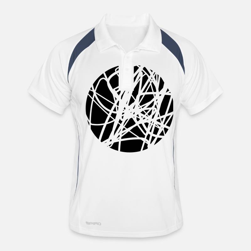 Scribbled chaotic strokes pattern - Men's Polo breathable - white/navy