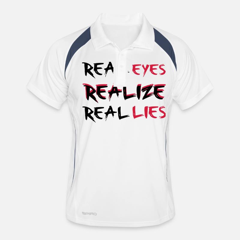 Realize - Männer Polo atmungsaktiv - Weiß/Navy