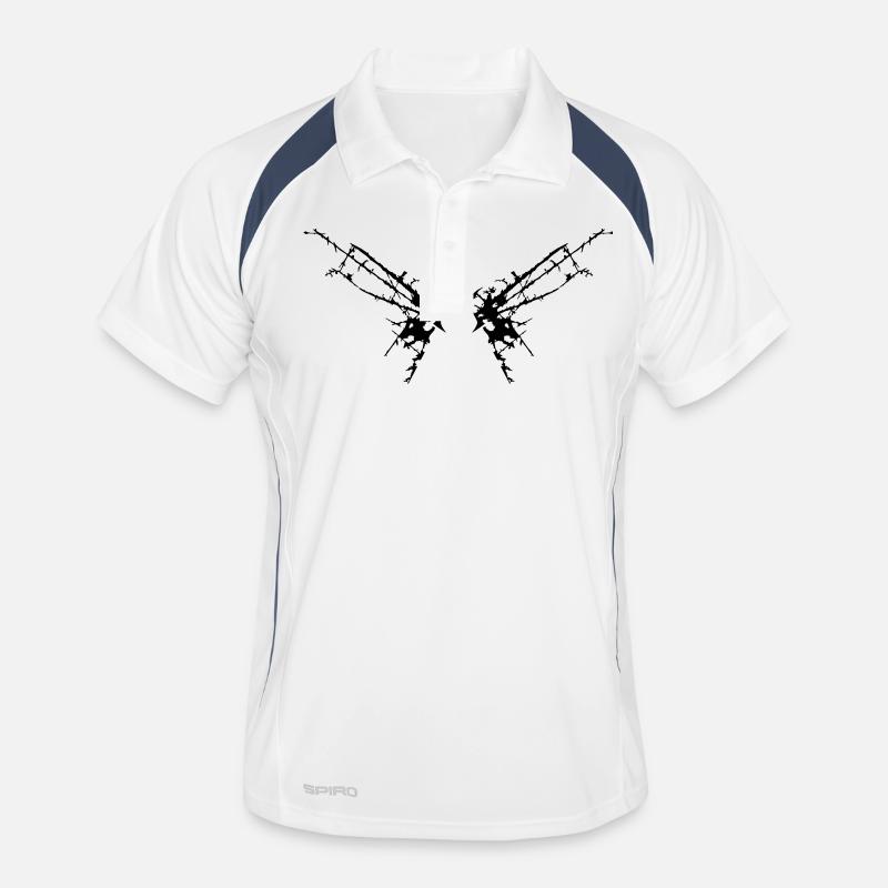 Scratches cracks wing butterfly moth Men's Polo breathable