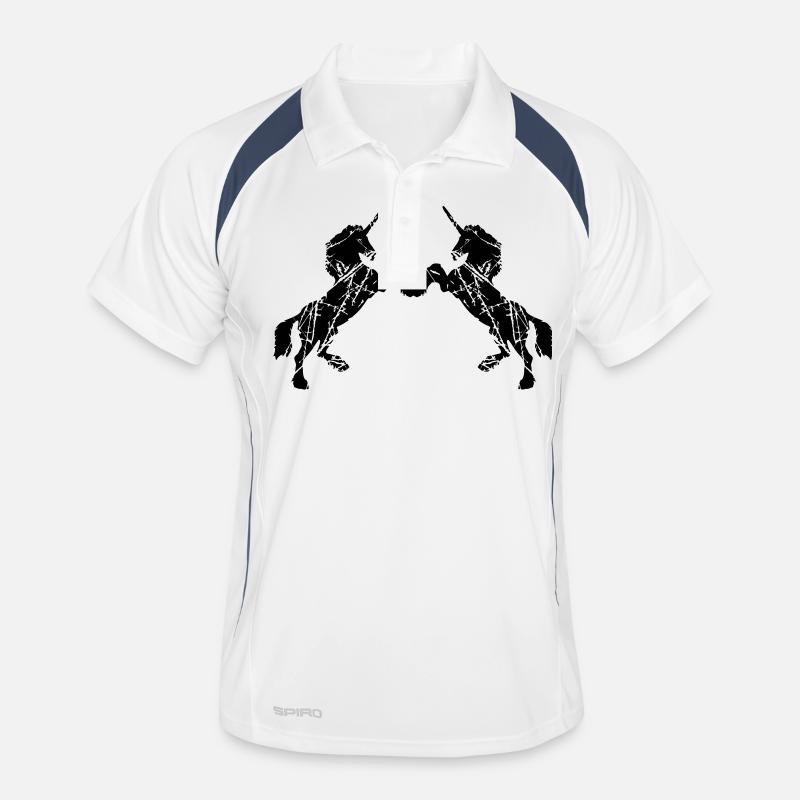 Scratches old cracks 2 Unicorns design cool Men's Polo breathable