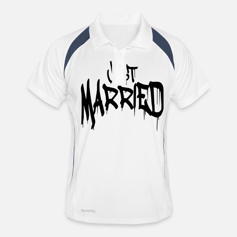 Graffiti Just married funny Logo Men's Polo breathable