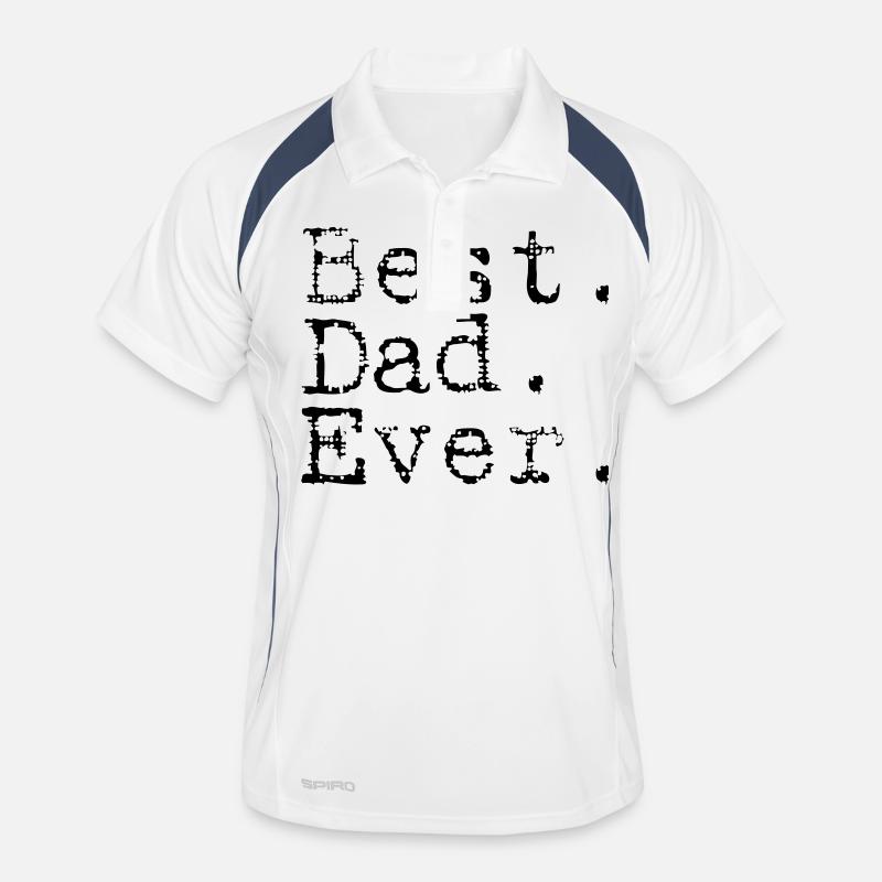 Best. Dad. Ever. - Männer Polo atmungsaktiv - Weiß/Navy