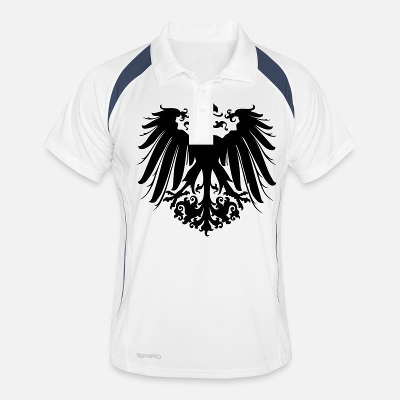 Adler - Männer Polo atmungsaktiv - Weiß/Navy