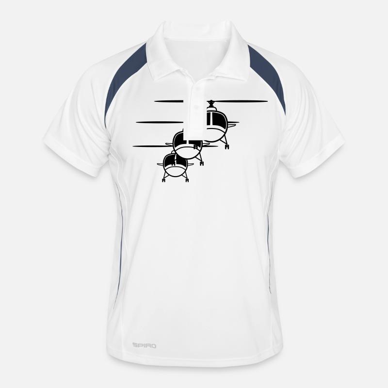 Helicopter Helicopter formation - Men's Polo breathable - white/navy