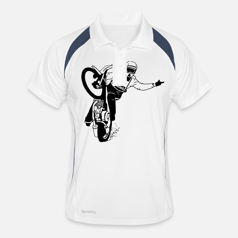 Speedway - Männer Polo atmungsaktiv - Weiß/Navy