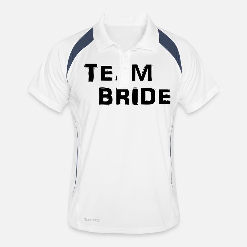 Team Bride - Männer Polo atmungsaktiv - Weiß/Navy