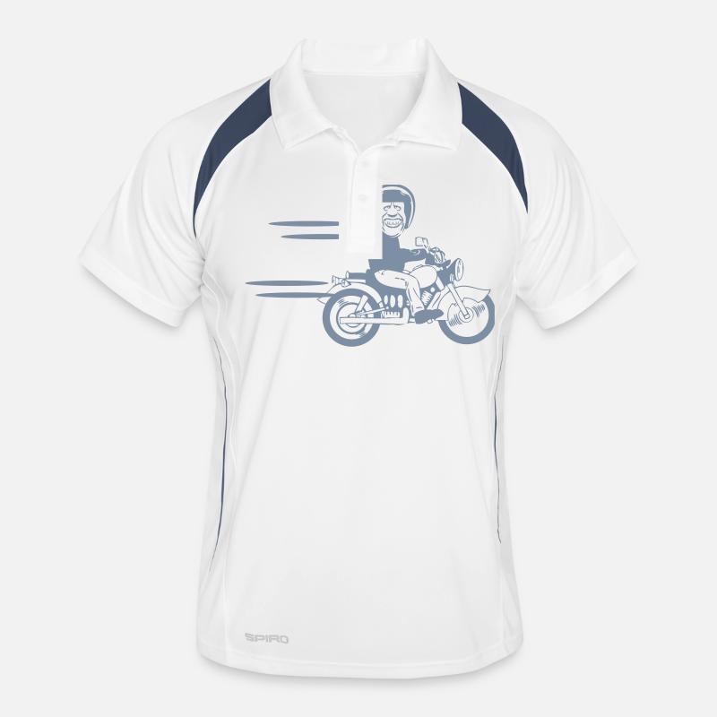moto drôle Polo respirant Homme