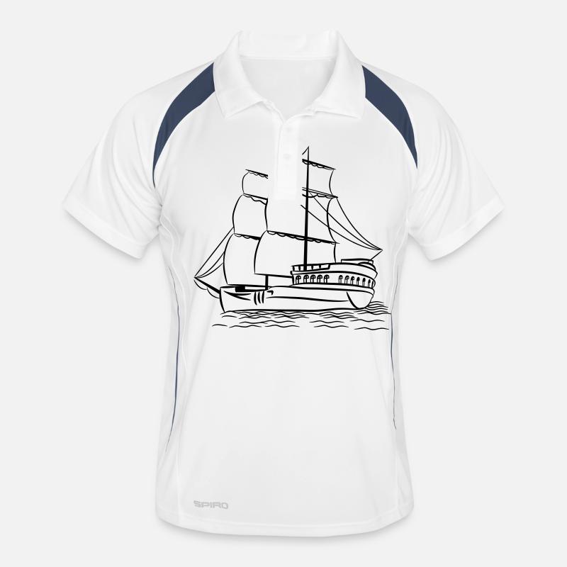 sailing ship old ship Men's Polo breathable