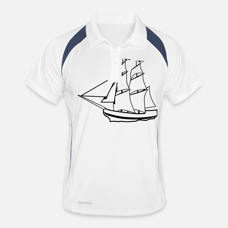 sail sailing ship old ship Men's Polo breathable