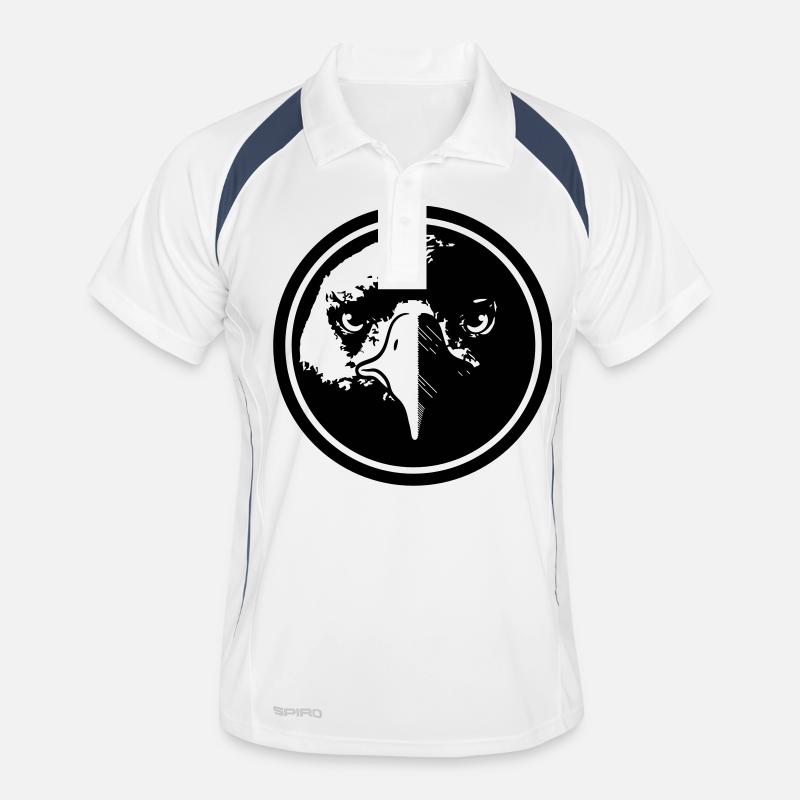 Adler Button adlerkopf - Männer Polo atmungsaktiv - Weiß/Navy