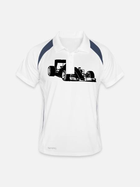 Formela One Racing - Männer Polo atmungsaktiv - Weiß/Navy - Vorne