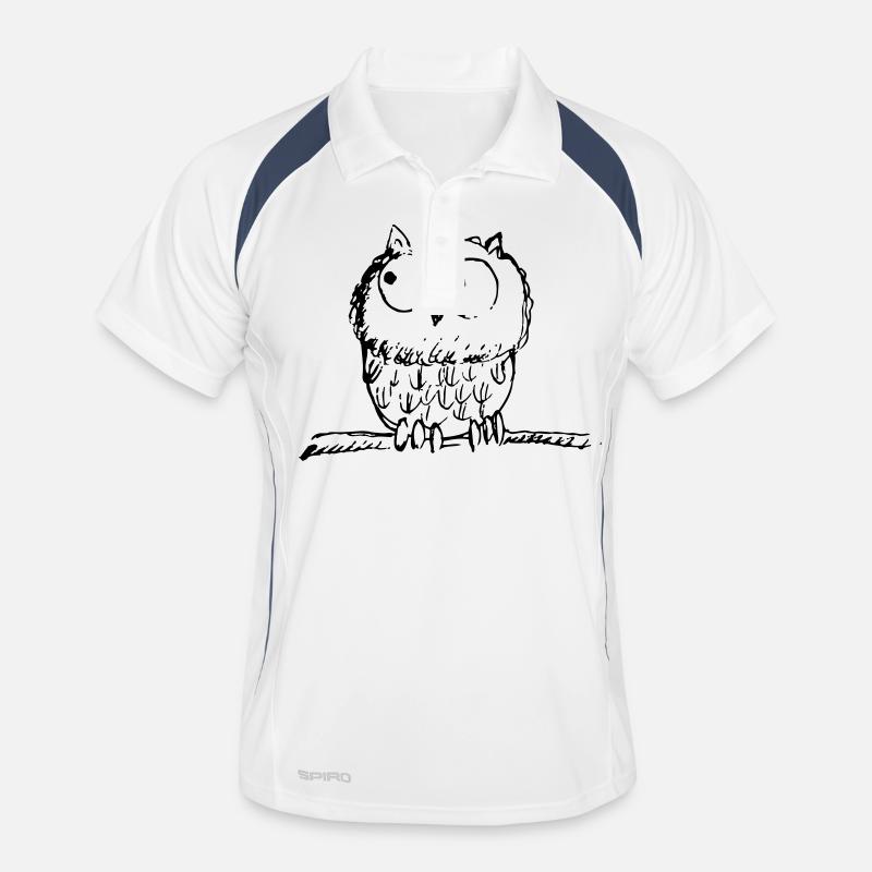 Waldkauz, Käuzchen, Eule, Uhu Männer Polo atmungsaktiv