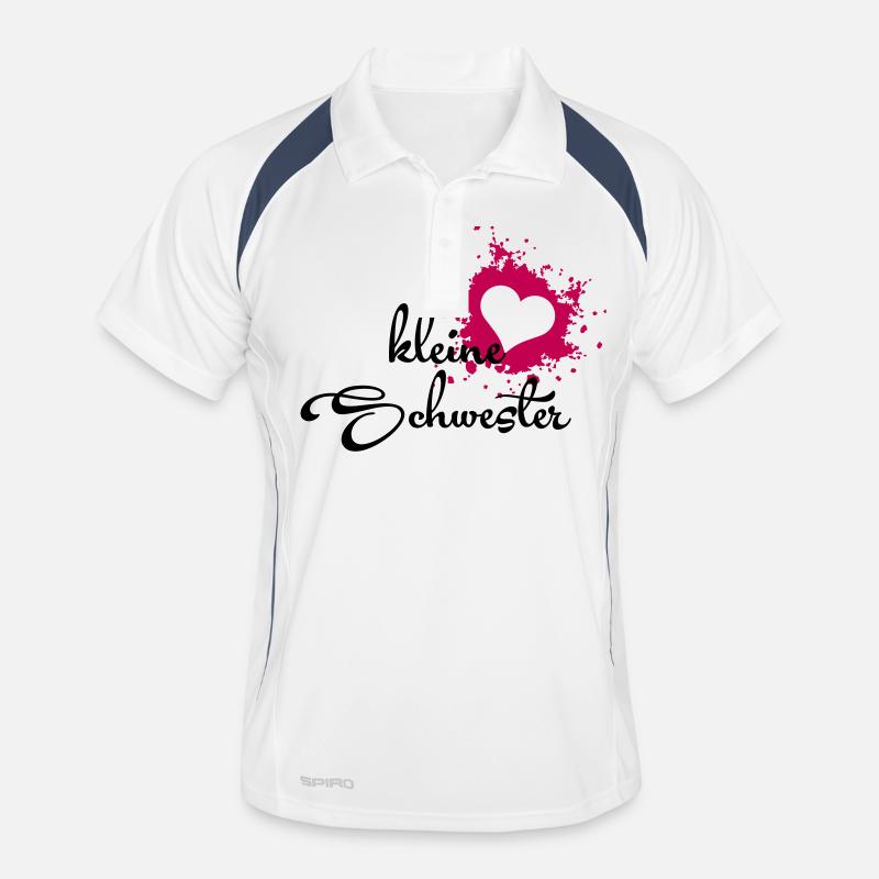 Kleine Schwester - Männer Polo atmungsaktiv - Weiß/Navy