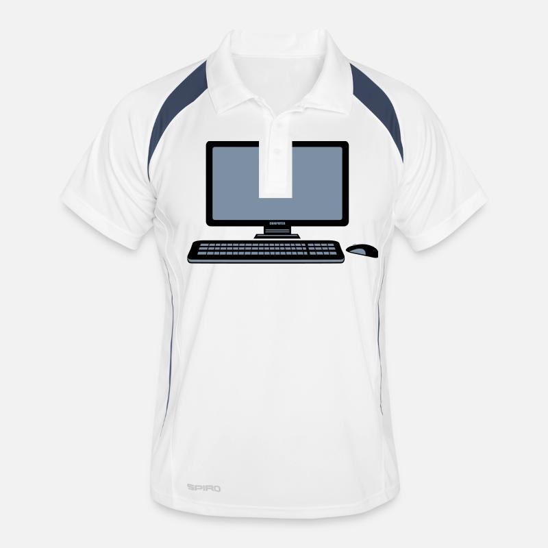 mouse keyboard screen tv pc computer display image Men's Polo breathable