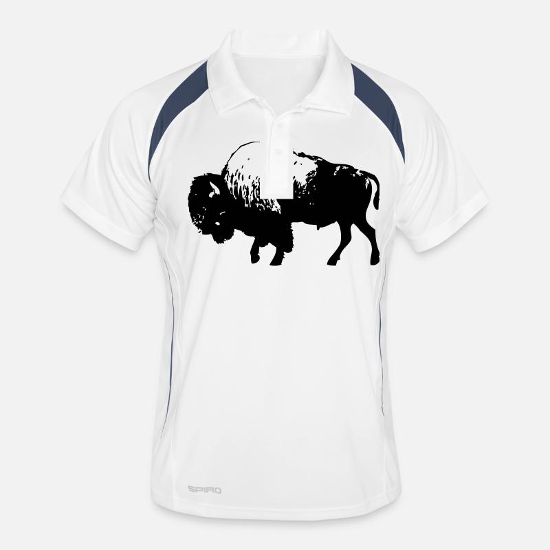 Bison - Wisent - Büffel - Buffalo Männer Polo atmungsaktiv