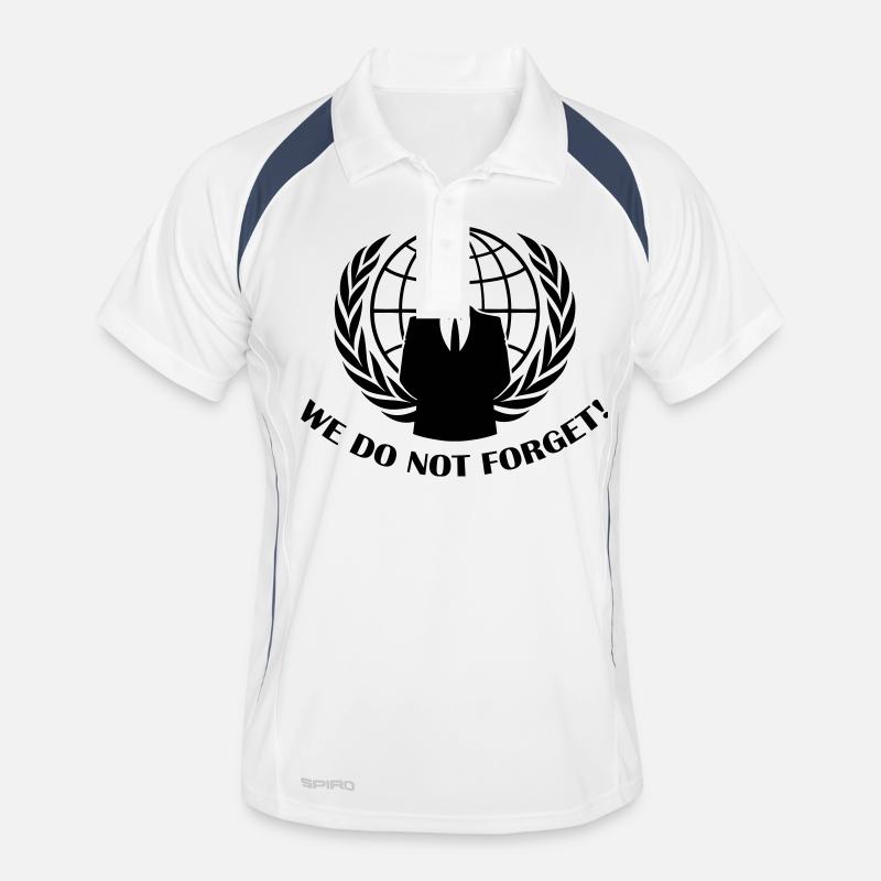 we_do_not_forget - Men's Polo breathable - white/navy