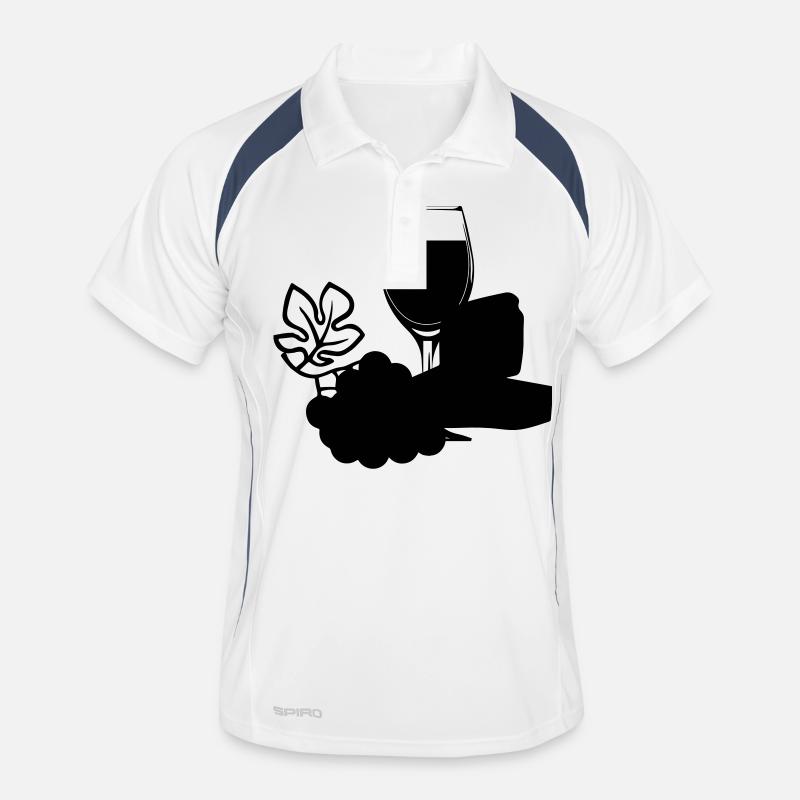 Wine grapes - Men's Polo breathable - white/navy
